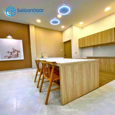 Tủ bếp gỗ công nghiệp sang trọng và bền đẹp